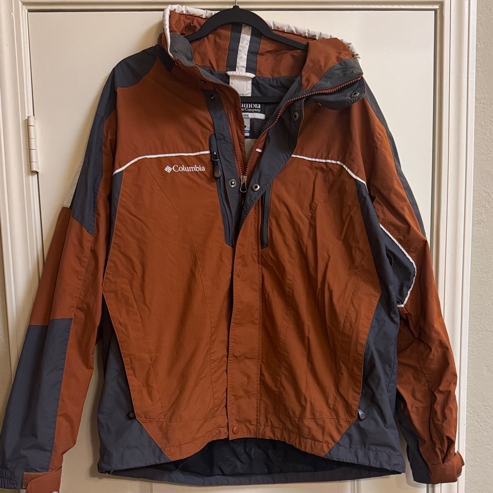Columbia Men's Burnt Orange and Dark Gray Performance Jacket